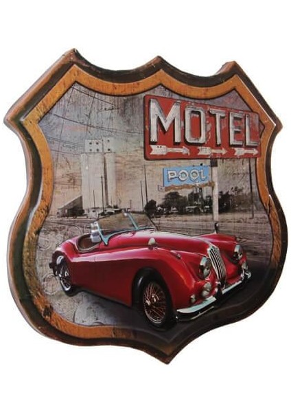 Dekoratif 3D Motel &kırmızı Chevrolet Temalı Duvar Panosu