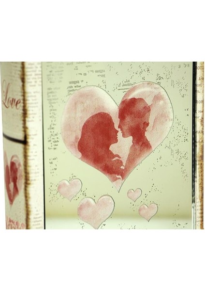 Kutu Kitap Aynalı Valentine Dekoratif