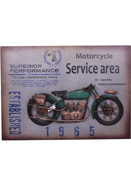 Motorsiklet Tablo Pano Vintage Dekoratif Ev Ofis Hediyelik