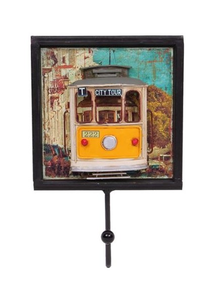 Dekoratif Metal Askı Tramvay Dekorlu Retro Askılık