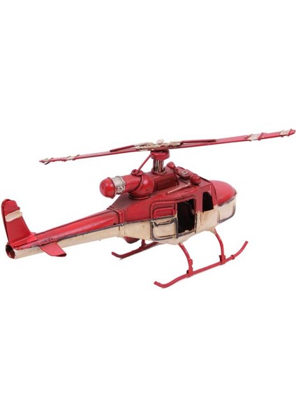 Helikopter Metal Vintage Dekoratif Masaüstü Biblo