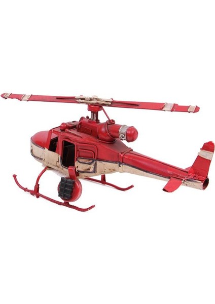 Helikopter Metal Vintage Dekoratif Masaüstü Biblo