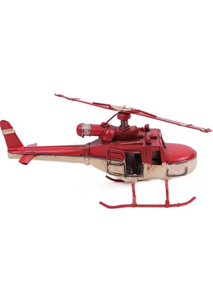 Helikopter Metal Vintage Dekoratif Masaüstü Biblo