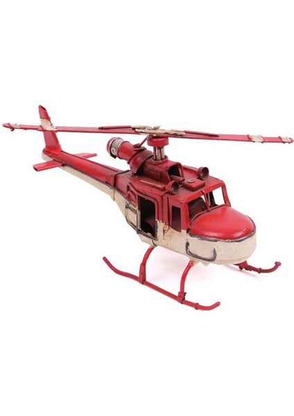 Helikopter Metal Vintage Dekoratif Masaüstü Biblo