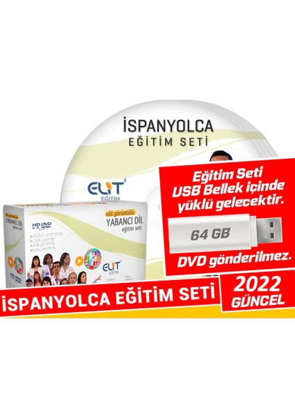 Elit İspanyolca Görüntülü Eğitim Seti (64 GB USB Bellek İçerisinde)