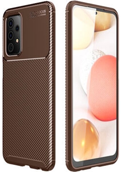 Good Case Oppo A72 Için Karbon Tasarımlı Negro Silikon Kılıf Kahverengi