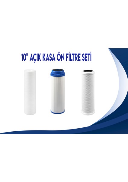 Açık Kasa Su Arıtma Cihazı Filtresi Ön Takım Filtre Seti 10inç