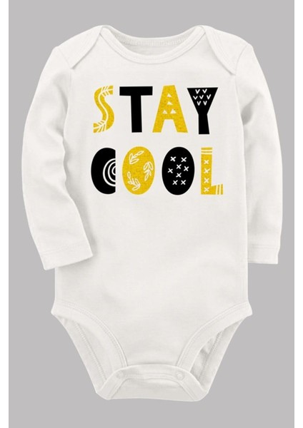 Organik Baskılı Pamuklu Unisex Bebek Body UZUNE231