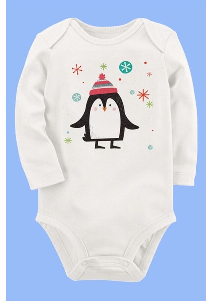 Organik Baskılı Pamuklu Unisex Bebek Body UZUNE143