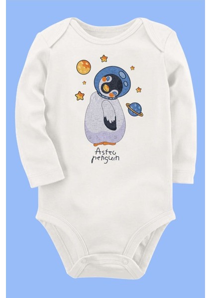 Organik Baskılı Pamuklu Unisex Bebek Body UZUNE164