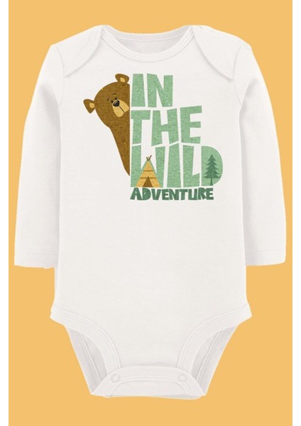 Organik Baskılı Pamuklu Unisex Bebek Body UZUNKOLE96