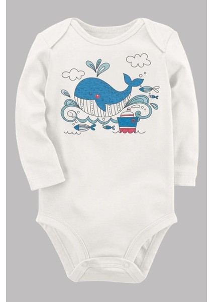 Organik Baskılı Pamuklu Unisex Bebek Body UZUNKOLE18