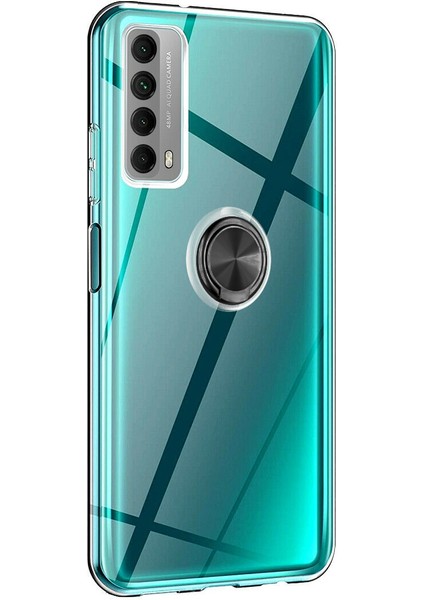 Huawei P Smart 2021 Kılıf Gross Ring Şeffaf Arka Kapak