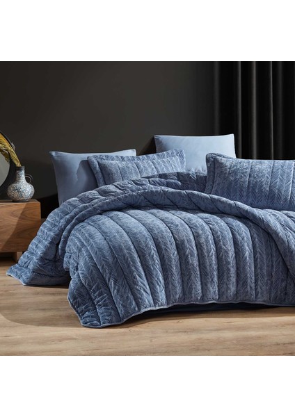 Comfort Yeni Nesil Uykuseti - 6 Parça Velvet Mavi (230X220CM)