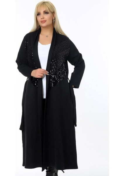 Cepli Kemerli Pul Detaylı Tam Boy Uzun Cool Hırka fırsatları