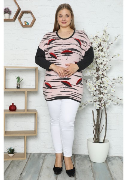 Şemsiye Desenli Taş Işlemeli Uzun Kollu Tunik fiyatları