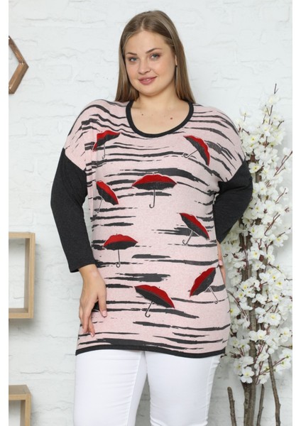 Şemsiye Desenli Taş Işlemeli Uzun Kollu Tunik fırsatları