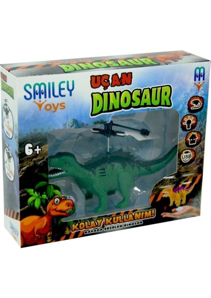 El Sensörlü Harekete Duyarlı Uçan Dinozor Helikopter Yeşil