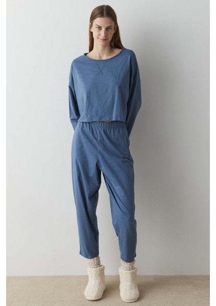 Koyu Mavi Chilly Winter Pantolon Takımı