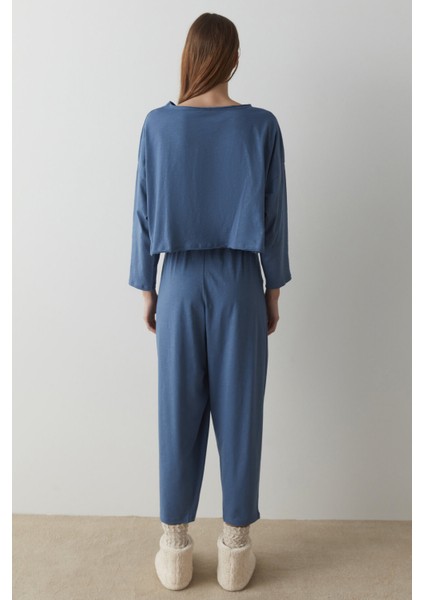 Koyu Mavi Chilly Winter Pantolon Takımı modelleri