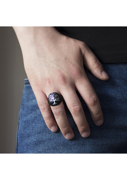 925 Ayar Gümüş Mikro Taş Işlemeli Hayat Ağacı Motifli Yüzük modelleri