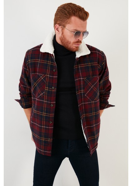 Pamuklu Ekoseli Içi Polar Regular Fit Oduncu Gömlek Ceketi 606343717