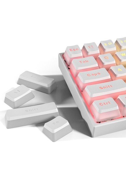 ay MK61 Kablolu Mekanik Klavye Gateron Optik Anahtar Puding Keycaps Rgb 61 Tuşlar Hot Swap Oyun Klavyesi Yeni Versiyon - Beyaz-Sarı Anahtar (Yurt Dışından) modelleri