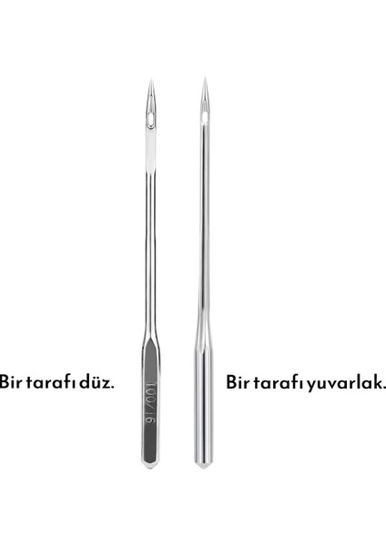 50 Adet Ev Tipi Dikiş Makinesi Iğne Seti (9-11-14-16-18 Numaralar)