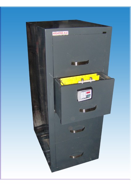 4 Çekmeceli Elektronik Şifreli Tam Otomatik Yanmaz Evrak Saklama