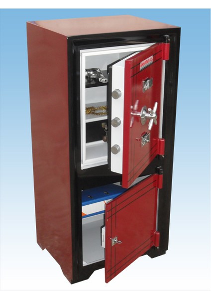 009AÖ Özel Ofis Tipi Altı Dolaplı Dışı Bordo Renk Çerçevesi