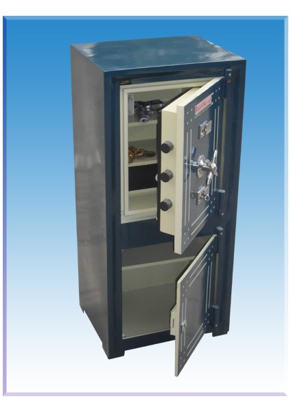 008AF Ofis Tipi Mavi Renk Özel Anahtarlı Çelik Para Kasası 10549