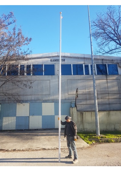 Amerikan Malı Tabansız Dıştan Ipli 5 Metre Krom Bayrak Diregi 2