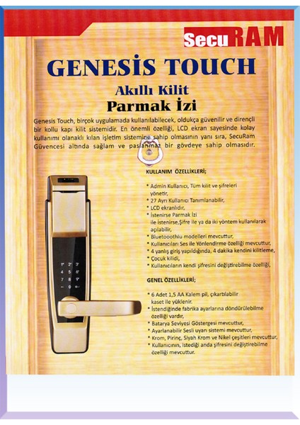 Parmak Izli Ev Büro Kapı Şifresi 1999USD