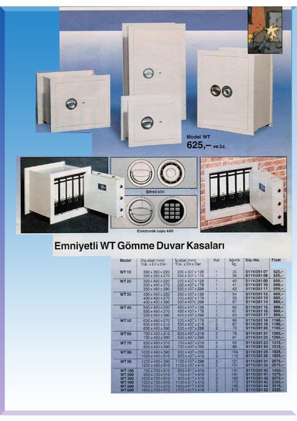 WT10 Anahtarlı Alman Tipi Anahtarlı Duvar Kasası 333922CM 3
