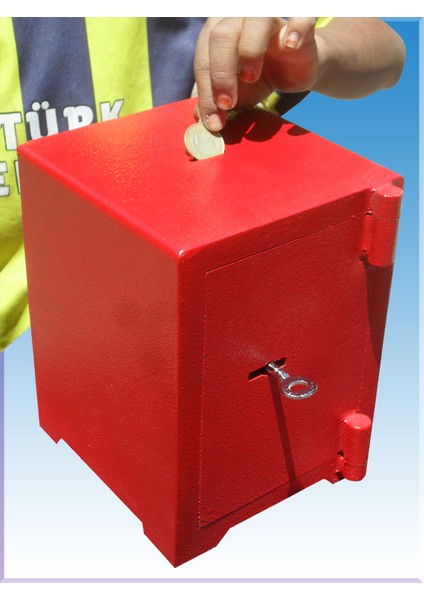 017A Çocuklar Için Kasa Anahtarlı Çelik Para Kasası 172317CM 3k