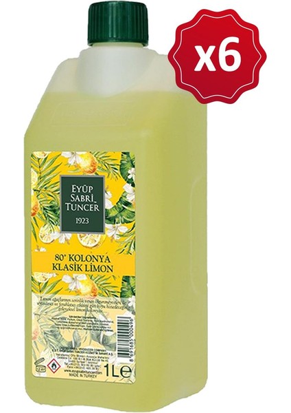 Klasik Limon Kolonyası Yedek Şişe 1 lt x 6