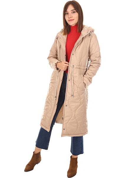 Kadın Uzun Mont Bej/beige 21W32000007