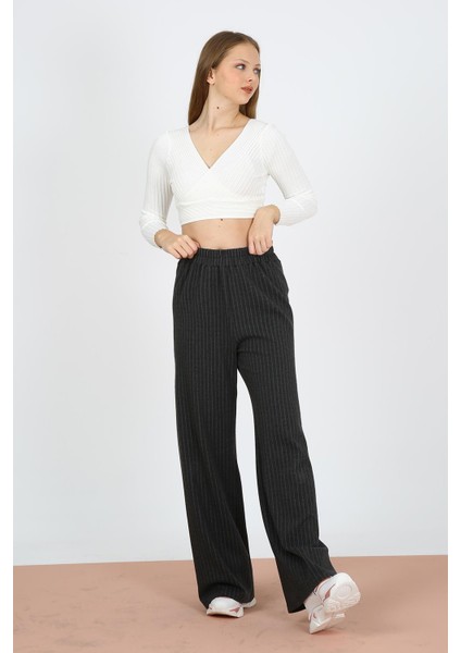 Alexandergardı Likralı Yüksek Bel Geniş Paça Pantolon (B21-12300) modelleri