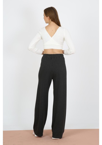 Alexandergardı Likralı Yüksek Bel Geniş Paça Pantolon (B21-12300) indirimleri