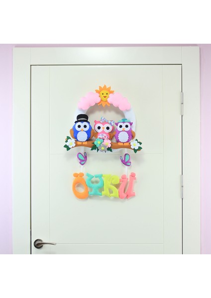 Öykü Isimli Baykuş Bebek Odası Kapı Süsü fiyatları