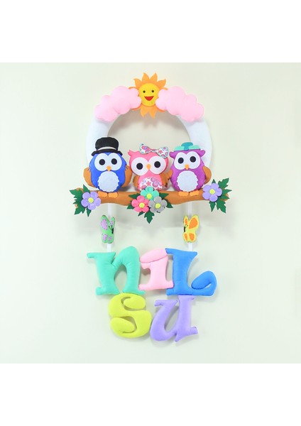 Nil Su Isimli Baykuş Bebek Odası Kapı Süsü