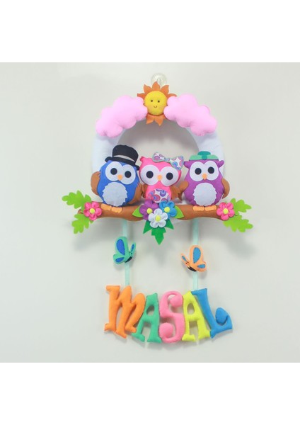 Masal Isimli Baykuş Bebek Odası Kapı Süsü