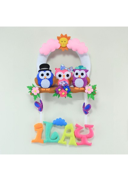 Ilay Isimli Baykuş Bebek Odası Kapı Süsü