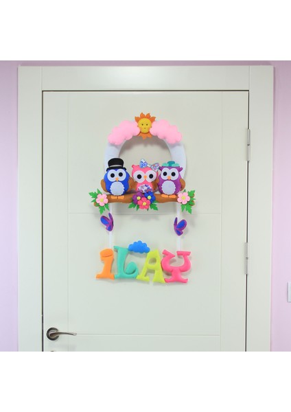 Ilay Isimli Baykuş Bebek Odası Kapı Süsü fiyatları