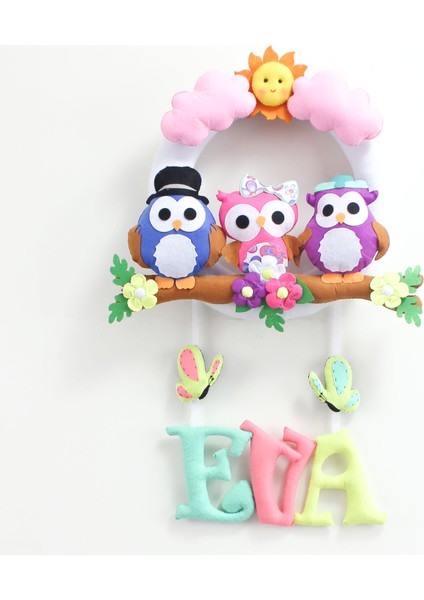 Eva Isimli Baykuş Bebek Odası Kapı Süsü