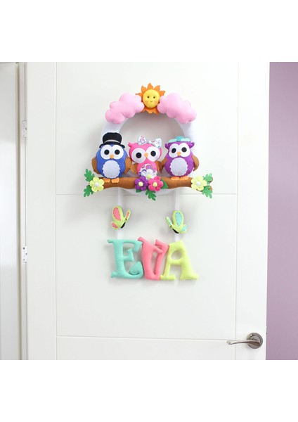 Eva Isimli Baykuş Bebek Odası Kapı Süsü fiyatları