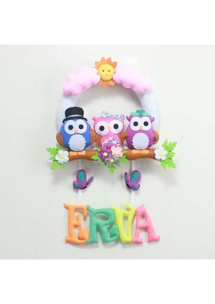 Erva Isimli Baykuş Bebek Odası Kapı Süsü