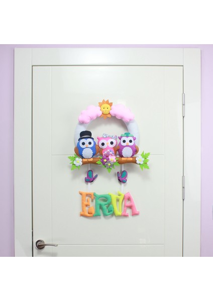 Erva Isimli Baykuş Bebek Odası Kapı Süsü fiyatları