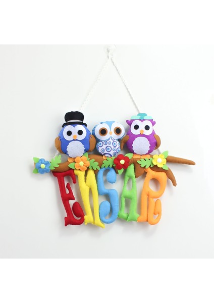 Ensar Isimli Baykuş Bebek Odası Kapı Süsü