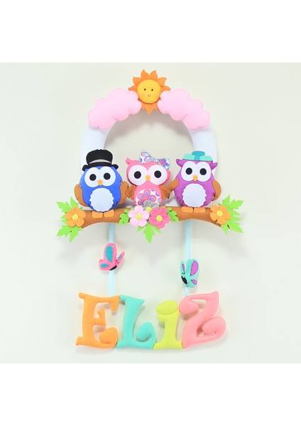 Eliz Isimli Baykuş Bebek Odası Kapı Süsü